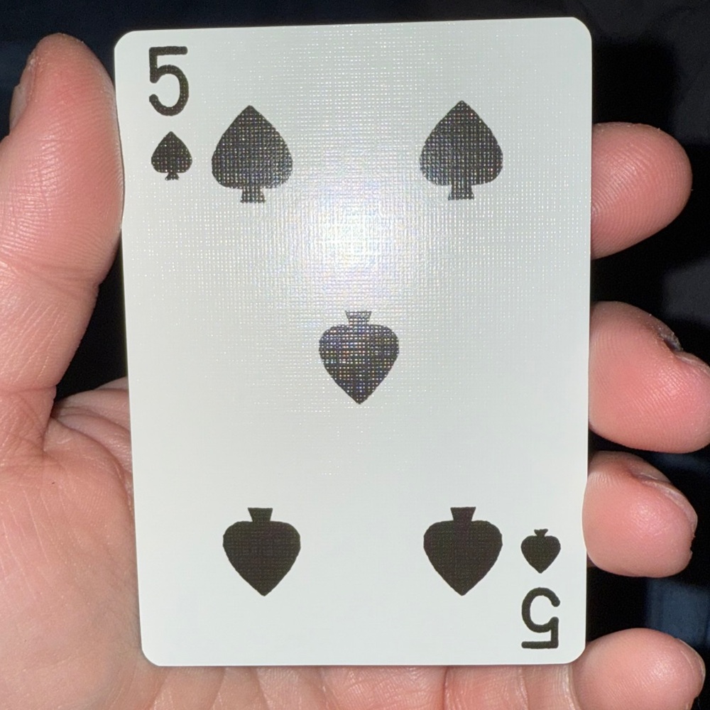 Coach Gold Trim Five of Spades Playing Card